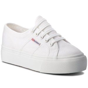 NEW Superga 2790 Platform Sneaker in White Size 8